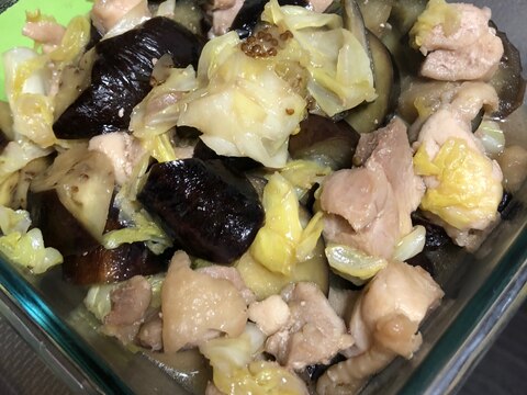 鳥とナスの甘辛焼き